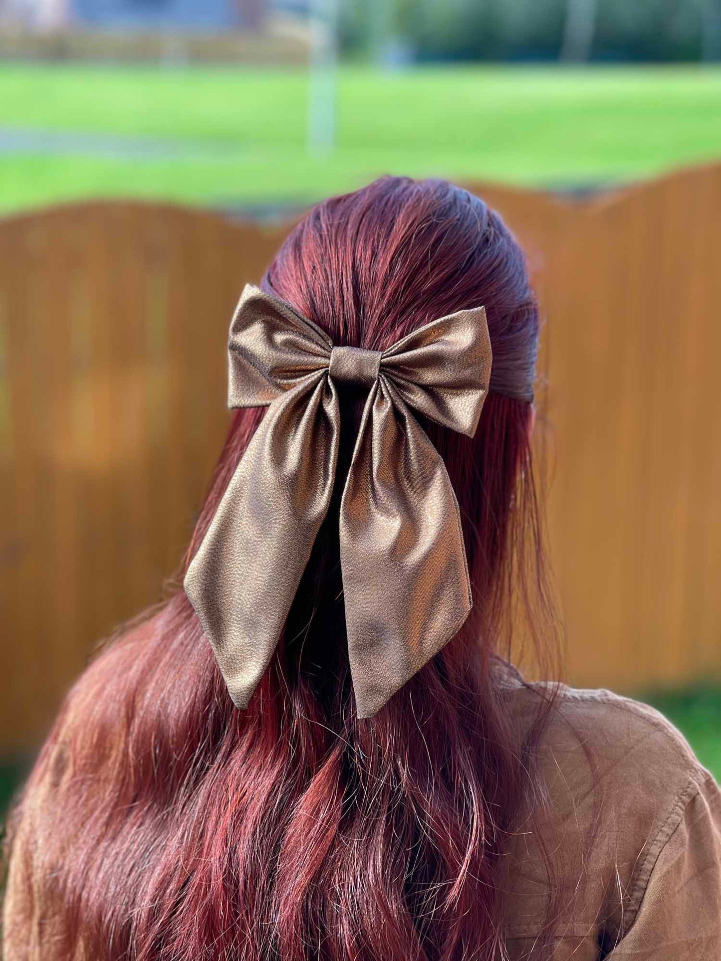 Gold Glitter HairBow